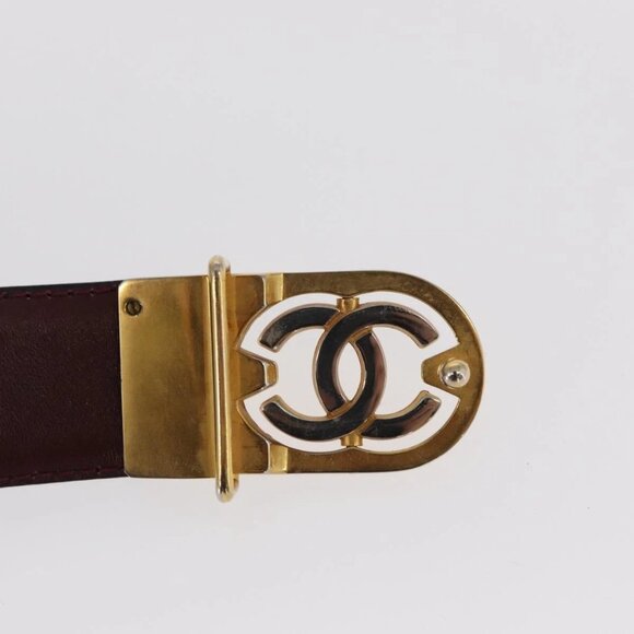Authentic CHANEL Leather Black Gold CC Belt bst357-121825 - Picture 7 of 11